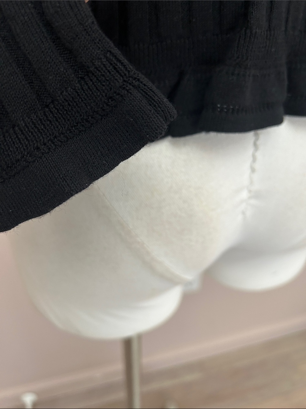 ba&sh Black Ribbed Mock-Neck Long Sleeve Top - Picture 5 of 10